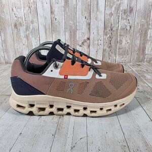 On Cloudstratus Womens Running Shoes Brown Orange Navy 39.98657 Size 10